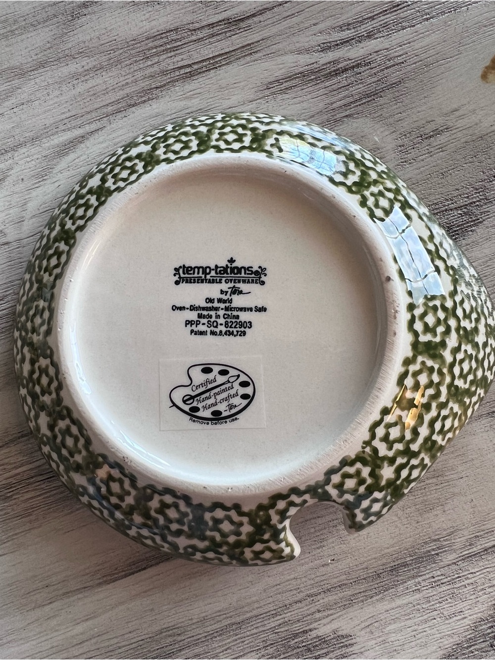 Temp-tations Old World Green Oversized Soup Mug Bowl Spoon Rest Lid Set - Picture 8 of 10